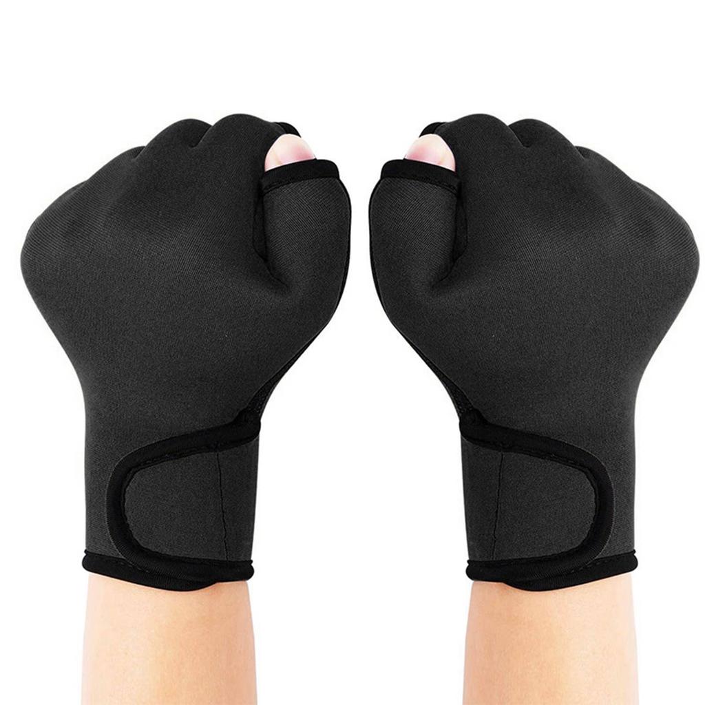 Neoprene Swimming Gloves Webbed Fitness Water Resistance Training Gloves with Adjustable Wrist Strap Diving Swim