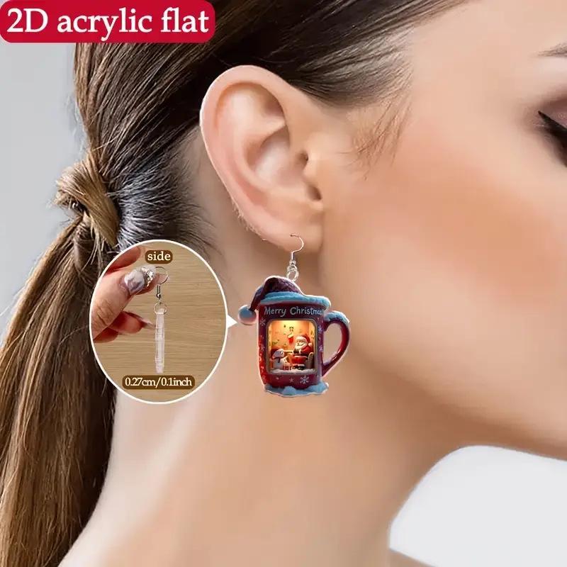 Festive Santa & Snowman Acrylic Earrings
