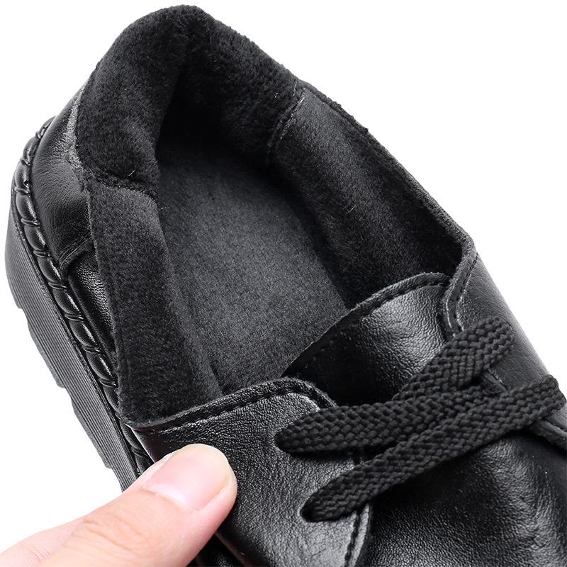 Women s Black Flat Thick-Heeled Shoes for Spring/Autumn - Ideal for Work & Middle-Aged Mothers 40