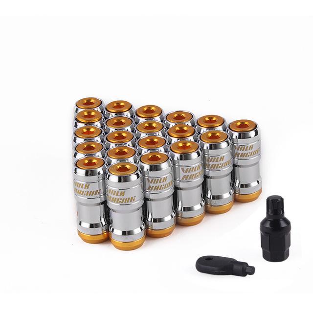 Volk Racing Concealed Heptagon Formula Steel Wheels Lock Lug Nuts Acorn Rim Close End M12x1.25 M12x1.5 Burning Blue