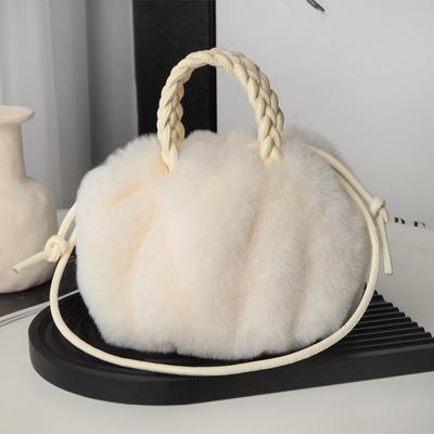 Multi Functional Furry Shoulder Bag Fashionable Women Bucket Handbag Soft Plush Crossbody Bags Fashion Fur Cloud Bags