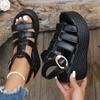 Fashion Women's Sandals 2025 Fashion Summer New High Quality Women's Sandals Peep Toe Wedge Solid Color Large Size Dress Shoes for Women