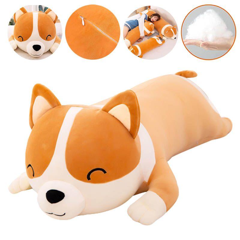 Plush Corgi Long Toys Pillow Soft Stuffed Animal Doll Cushion Xmas Birthday Gift