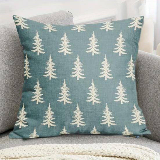 45x45CM Povlak na dekorační polštář s vánočním stromkem Vánoční potisk Povlak na polštář Domov Obývací pokoj Ložnice Pohovka Postel Dekorační čtvercový povlak na polštář