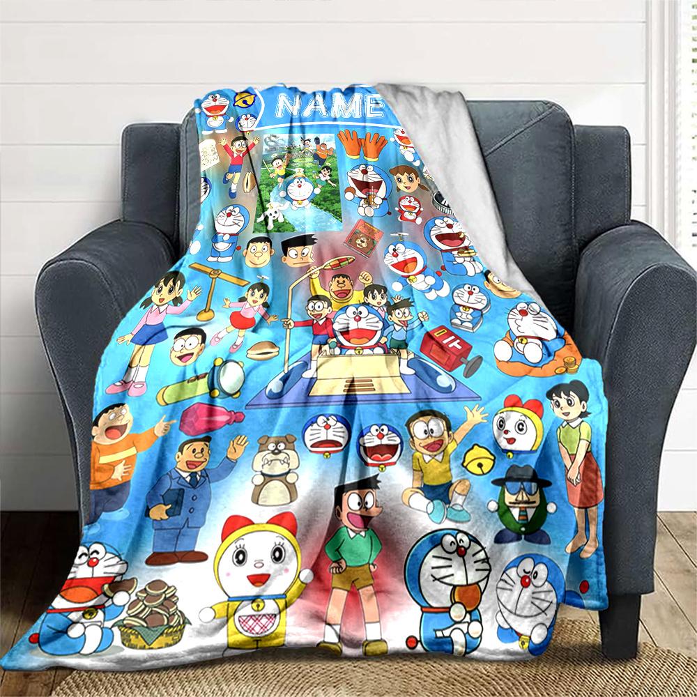Doraemon Friends Adventure Forest Four Seasons Blanket Customized With Your Name Lightweight And Warm Perfect Gift For Home Office Camping Sofa Travel