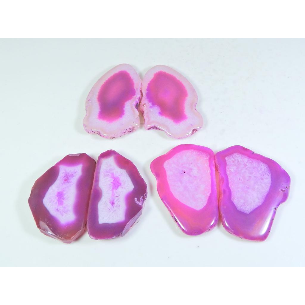 Gefärbter Scheiben-Druzy-Achat Passendes Paar Cabochon Lose Edelsteine 3 Paar Los 281 Karat A-715