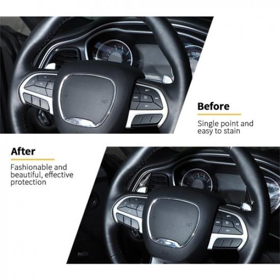 Steering Wheel Shift Paddle Cover for Dodge Challenger Charger 15+ Carbon Fiber