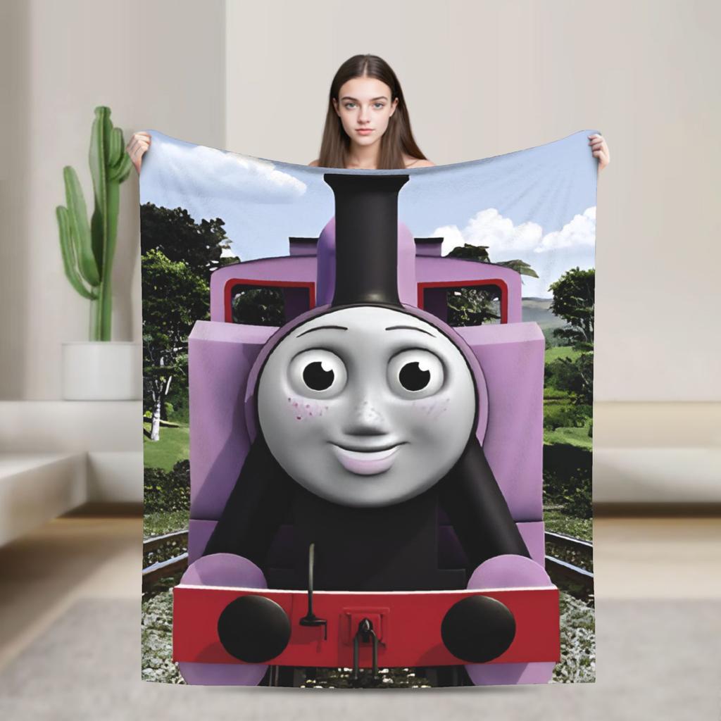 Super Soft T-thomas and Friends Throw Blanket Premium Fleece Flannel Lightweight Bed Blanket Super Cozy Blankets All Season Use