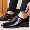 Classic Leather Shoes for Men Slip on Pointed Toe Oxfords Formal Wedding Party Office Business Casual Dress Shoes Men's Loafers