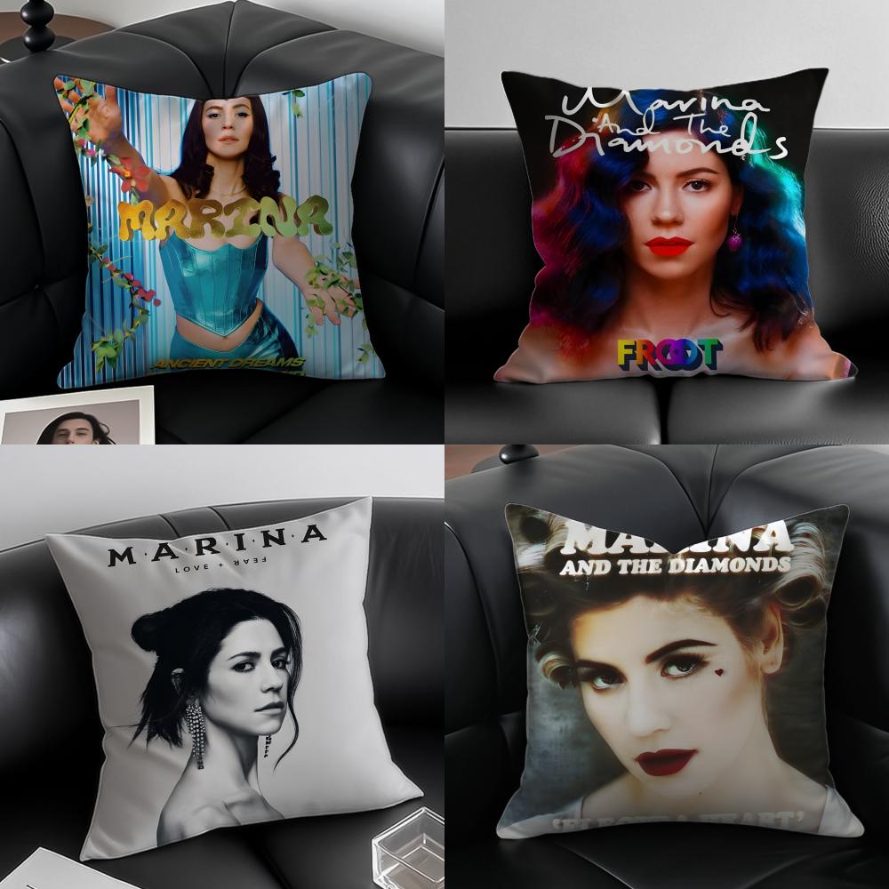 MMarina and the Ddiamonds Music Album Cushion Cover Pillow Case Antidustmite Invisible Zipper Silky Plush Cushion