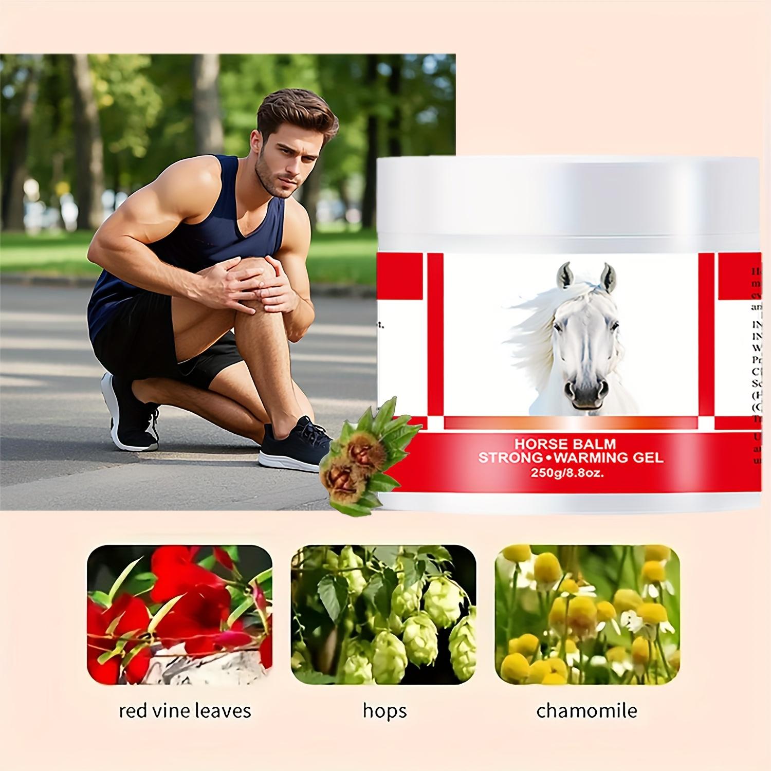 

250 г геля Horse Balm, сверхсильный согревающий массажный гель с экстрактом конского каштана и сафлора, поддержка суставов и мышц