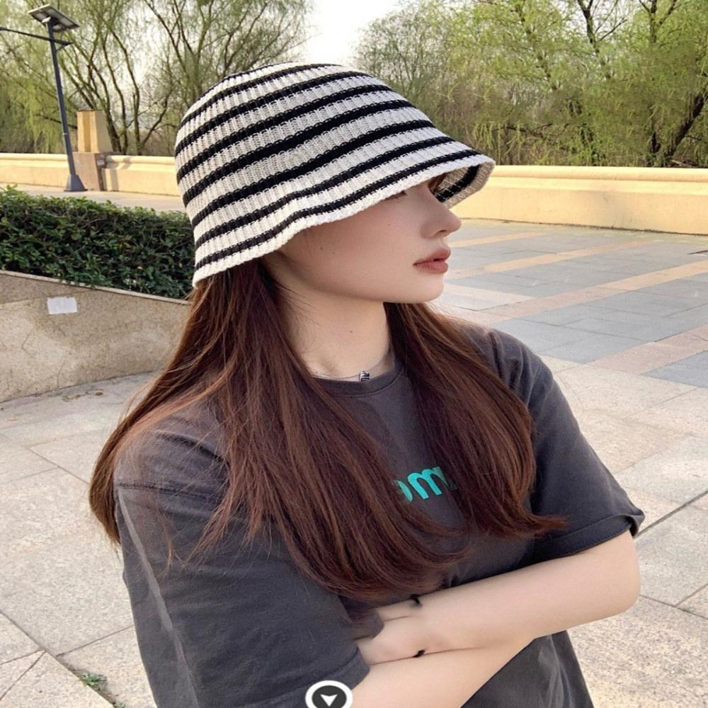Anti-UV Fisherman's Hat Knitted Basin Hat Fashionable Artistic Versatile Hat  Girls