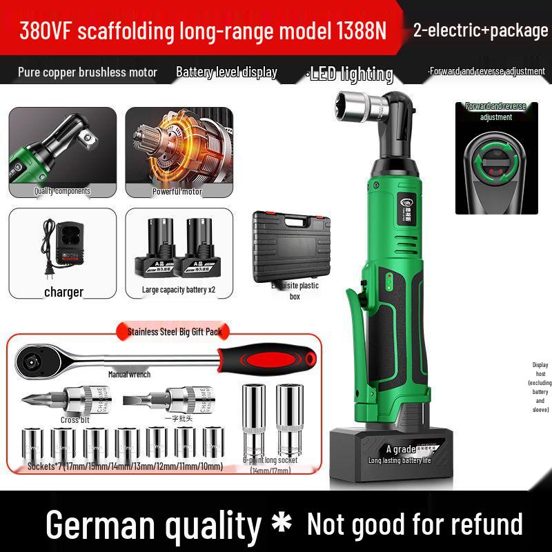 90° Rechargeable Lithium Battery Ratchet Wrench for Auto Repair
