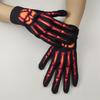 Punk Skeleton Gloves Halloween Party Accessory Breathable Fabric Suitable for Gothic Costume Cosplay
