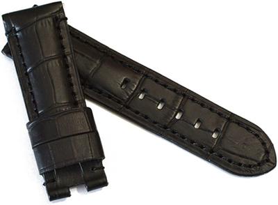 [Import King Original] Watch Parts, Compatible with Panerai, BA Buckle, Embossed Crocodile Leather Strap, Black, 2220 Mm, Matching Stitching