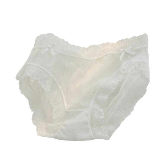 

Женские сексуальные кружевные трусы с бантом и декором, тонкие прозрачные сетчатые бесшовные трусы с низкой посадкой, нижнее белье L белый