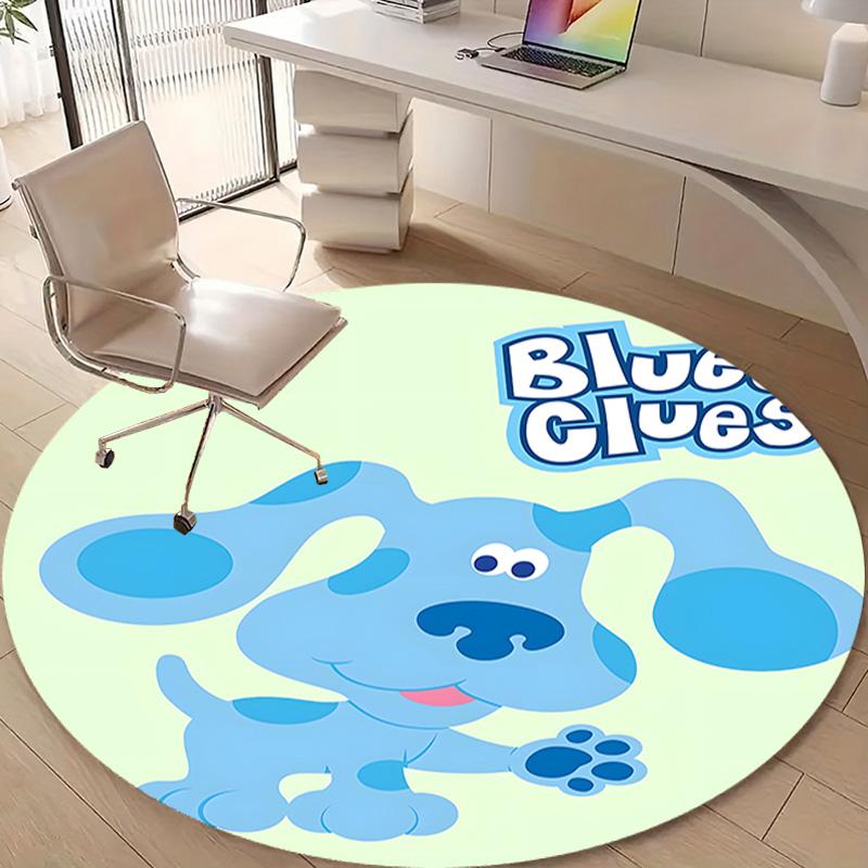 1pc Pistas da Blue Blue’s Clues4 Design Printed Area Round Carpet for Bedroom Living Room Home Decor Rugs Mat Non Slip Mat Rug for Bedside