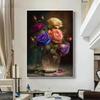 Europa Classico Vintage Fiore Pittura su Tela Decorazione Murale Natura Morta con Fiori in Vaso di Vetro Poster Artistico Nordico Stampa Immagine