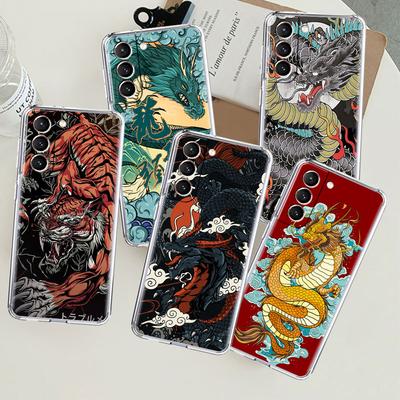 Animal Dragon Clear Case For Samsung Galaxy S22 S20 FE S21 S10 S9 Plus Note 20 Ultra 10 Lite Transparent Phone Shell
