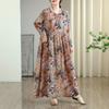 Long sleeve plus size cotton vintage floral new in dresses for women casual loose spring summer autumn dress