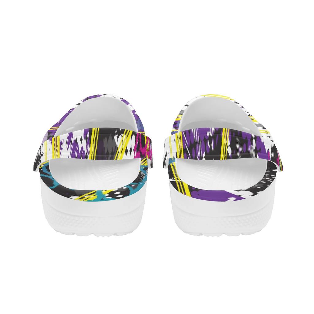 Printed EVA Slip On Clogs Unisex Lightweight Breathable Garden Shoes for Bathroom Beach Pool Home Summer Walking Garden Wear
