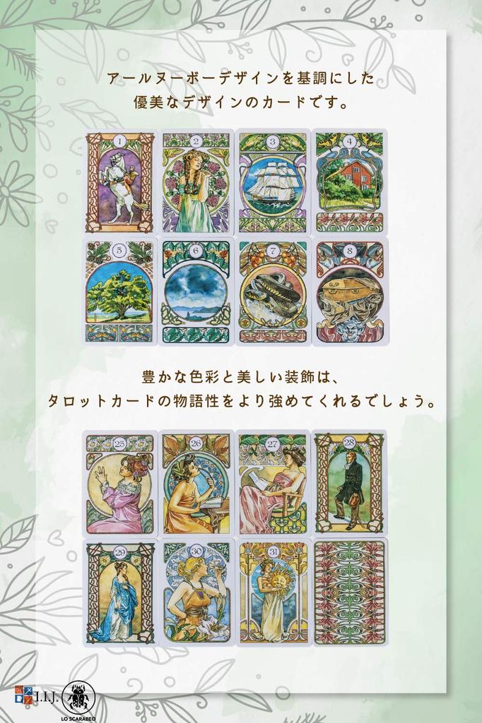 I.I.J Lenormand Cards, Art Nouveau Lenormand Oracle Cards, Fortune Telling, with Japanese Instructions, Authentic