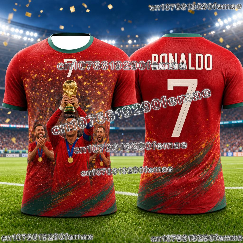 Fashion Men Soccer Jersey Ronaldo Design Breathable Quick Dry Football Top For Training Match Watching And Street Style Outfit