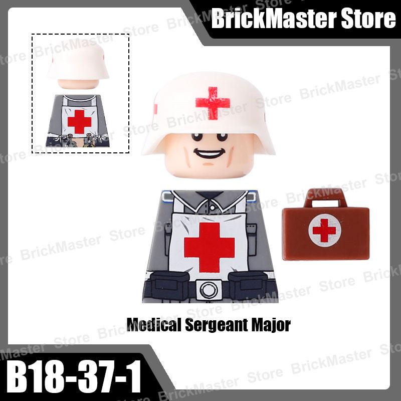 Вторая Мировая Война Военный Солдат Фигурка Офицер Оружие Строительные Блоки Оружие Пехота Артиллерия Медицинский Шлем DIY Кирпичи Игрушка Подарки