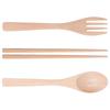 3PCS/Set Spoon Fork Chopstick Kitchen Cutlery Set Wooden Tableware for Travel Home Hotel
