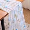 Elegant Birthday Table Decor Lace Embroidery Floral Tablecloth, 3D Flower Tulle Sheer Cover, Seasonal Tablecloth for Party Colorful Cloth Wedding