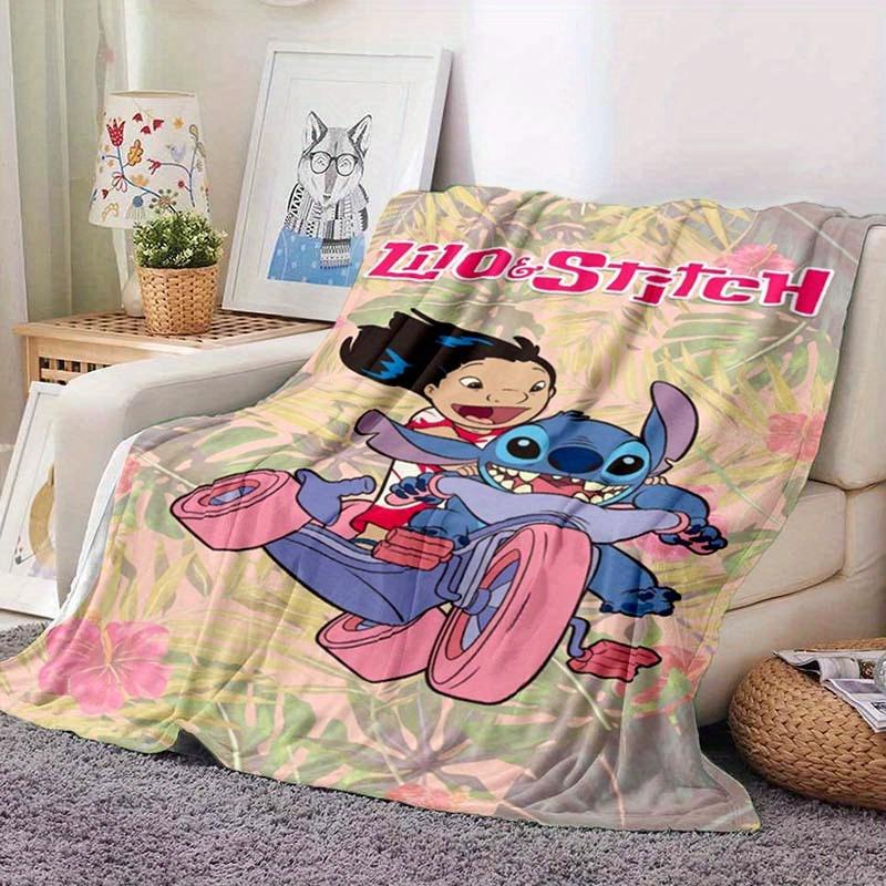 1pc Stitch Printing Blanket - Soft, All-Season Throw for Living Room, Bedroom,Personalized Gift with Adorable Cartoon Design