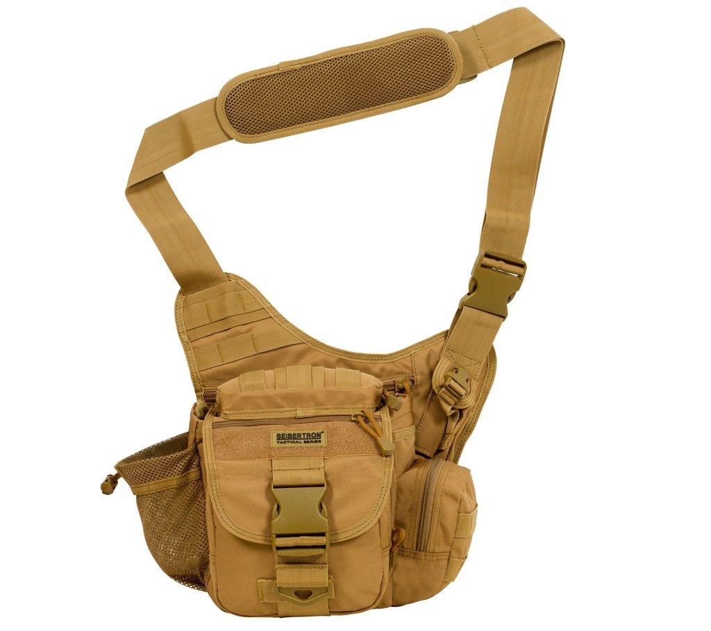 Cybertron Front Bag Shoulder Bag Tactical MOLLE Compatible Multifunctional Military Waterproof Camera Bag Khaki