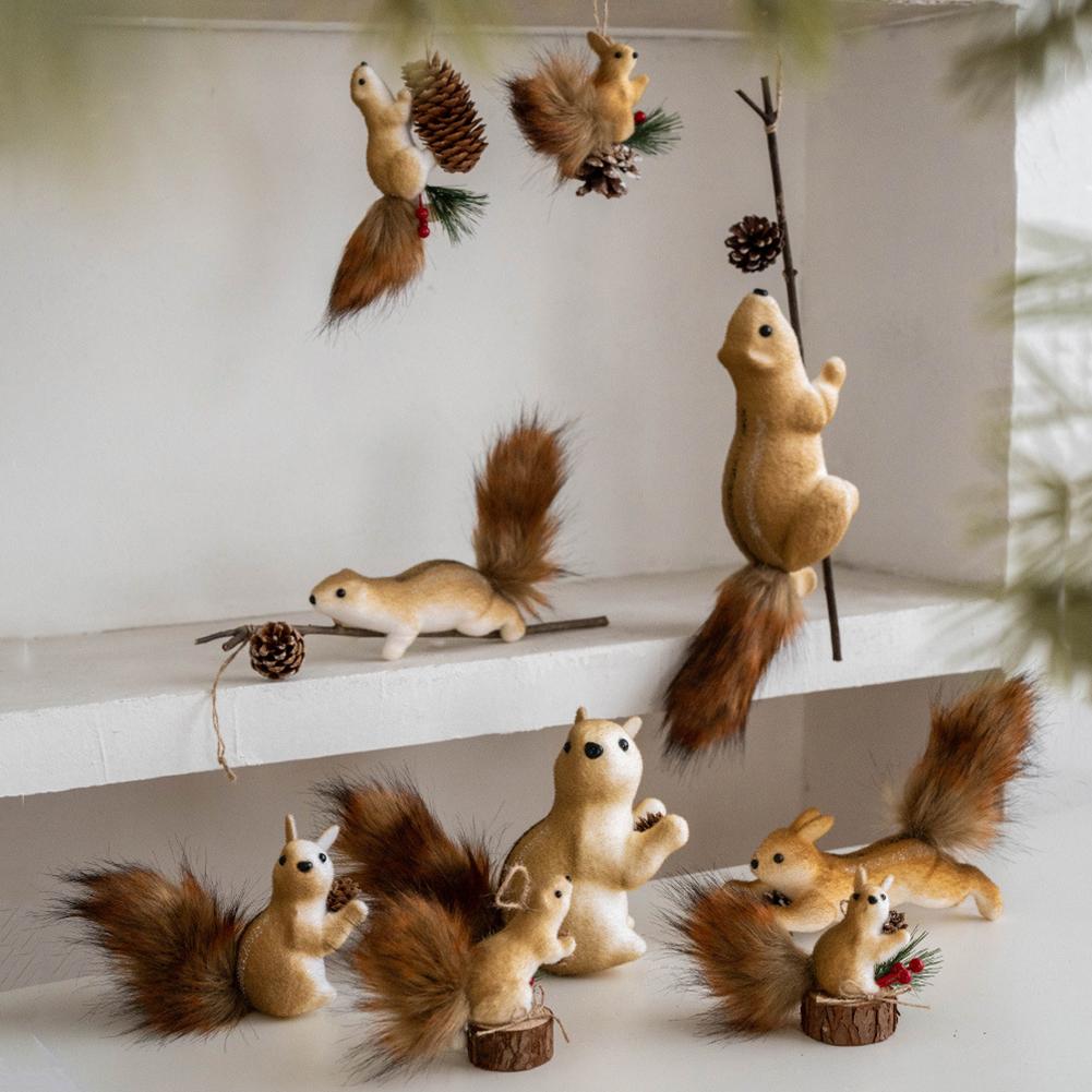 Weihnachtshörnchen Figur Schaumstoff Leichtes Hörnchen Ornament Lebensechtes Hörnchen Dekoration Weihnachtsbaum Tischmittelstück