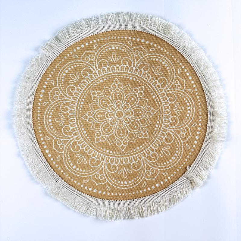 Bohemian Woven Cotton Tassel Placemat & Heat-Resistant Pad