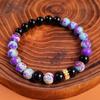 This 8mm Purple Imperial Stone+obsidian Natural Stone Hand-woven Bracelet Is Suitable for Both Men and Women and Is a Perfect Choice for Everyday Wear