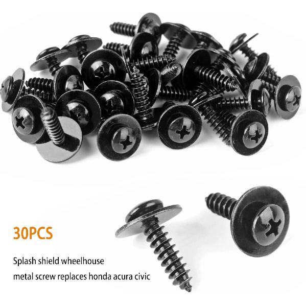 Xislet 120Pcs 10Mm Bumper Fender Clips 91503-SZ3-003 With Splash Shield Screws 90114-SE0-000 Compatible With Honda Acura Accord Civic Plastic Rivet