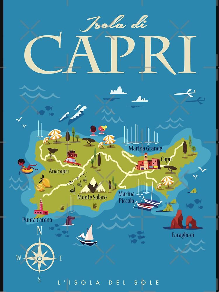 Peppino di Capri Capri map poster Classic T-Shirt