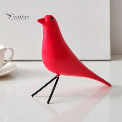 Bunte Vogelfigur aus Holz, handbemalt, Vogelstatue, simulierte Tierskulptur, Home-Office, Schreibtisch-Dekoration, Ornament