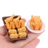 1Set Mini Simulation Fried Chicken Miniatures Food Doll House Decor Diy Supplies Model Food Ornament Toy Dollhouse Accessories