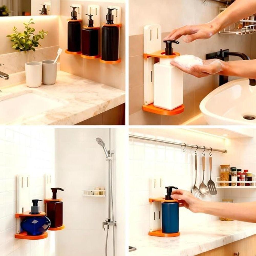 Foldable Shower Rack Adjustable Shampoo Bottle Holder Multi-Purpose Body Wash Storage Rack