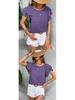 Women's Summer Double-layer Ruffled Sleeve Round Neck Pullover T-shirt