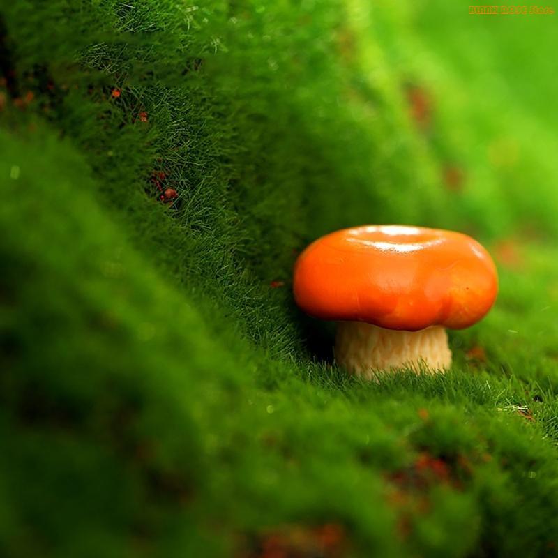 K1AE Miniature Resin Mushroom Figurine Decorative Mini Sculpture for Home Garden Yard Lawn Decoration Accessories