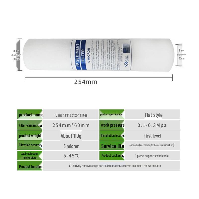 PP Filter Cartridge: 10, 20, 30, 40 Inch - Suitable for Home & Industrial Use