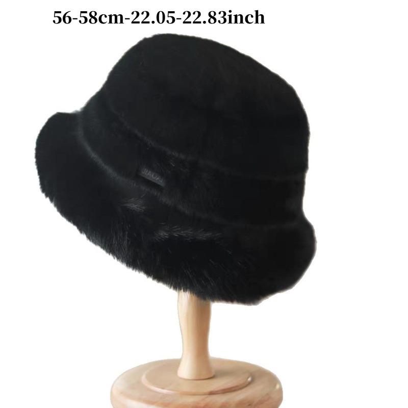 Winter Big Head Waist with Plush Fisherman's Hat Ear Protection Korean Edition Thickened Warm Plush Bucket Hat