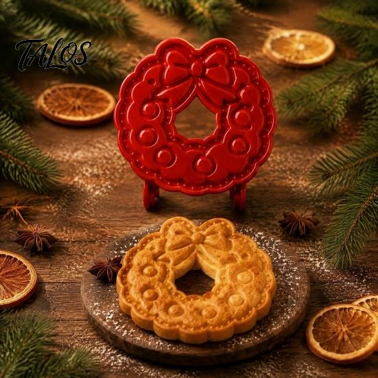 Baking Gifts for Enthusiasts Christmas Hand Press Pie Mold, Plastic Pastry Dough Neatly Cut Cookie Cutters DIY Holiday Treats