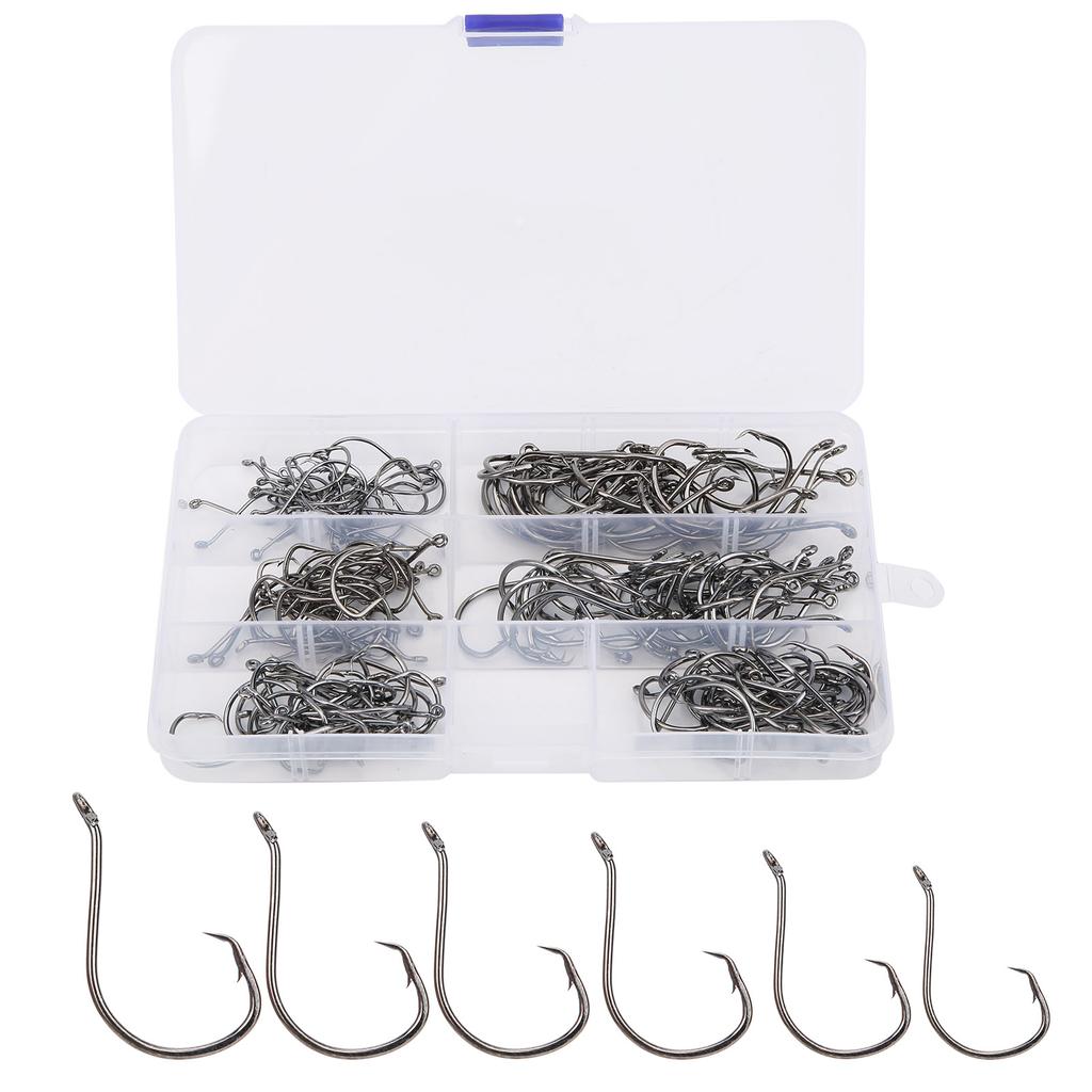 Crank Hook Fishing Hook Set Offset Easy Catch Carbon Steel Fishing Tackles for Soft Lure