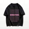 Unisex Cotton T-Shirt Fashion Short Sleeve Casual Wear Harajuku Y2K Style Black And Pink Summer