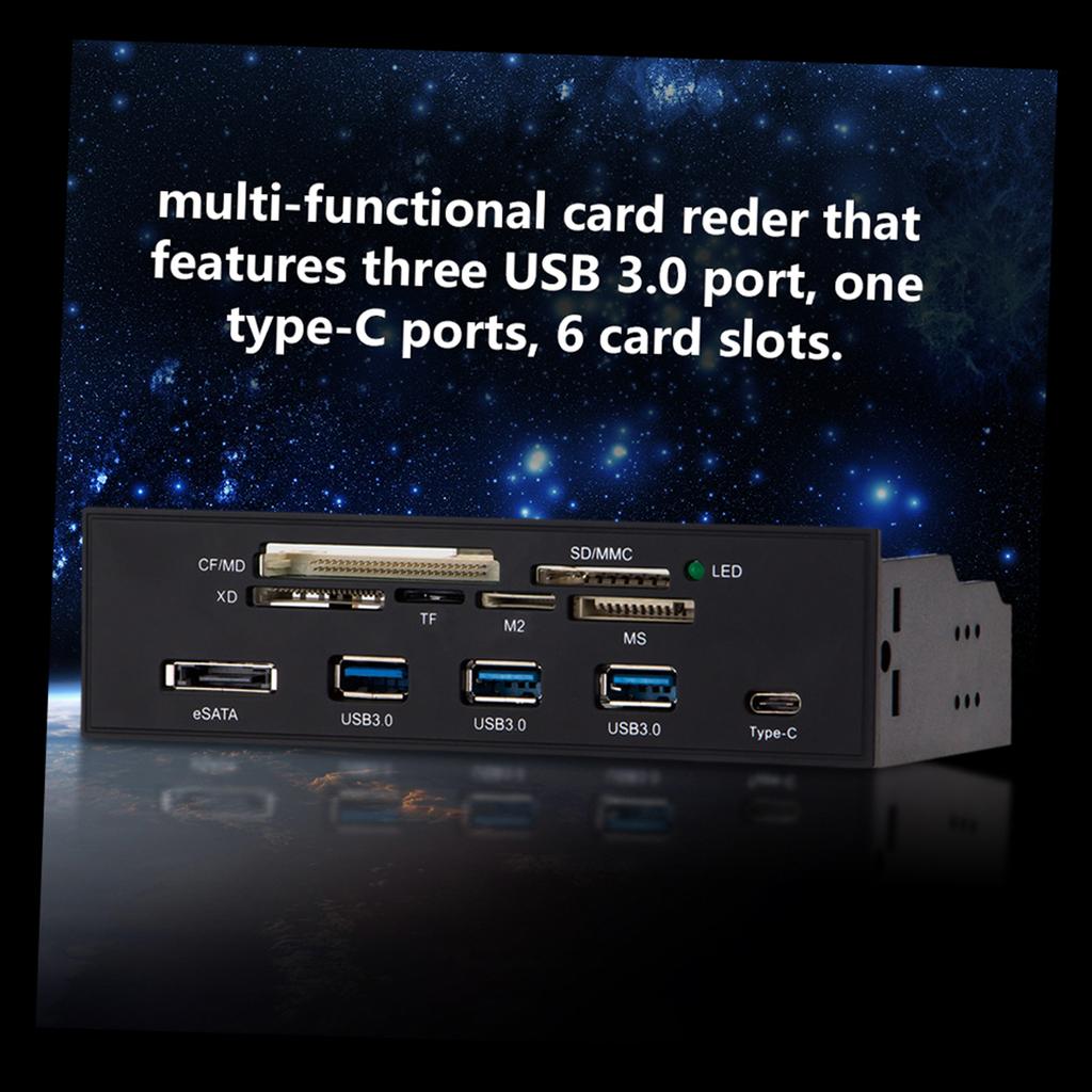 Sunshine Tipway STW 5.25   Internal Card Reader Media Multi Function Dashboard PC Front Panel Type C USB 3.1 USB 3.0