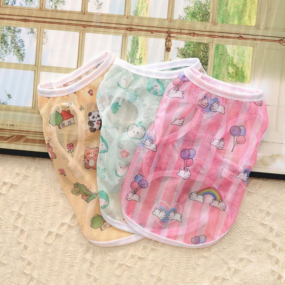 Desene animate drăguț animal de companie vestă subțire cățeluș vară respirabil plasă îmbrăcăminte pentru pisici câini pisică jachetă haine pentru câini mici