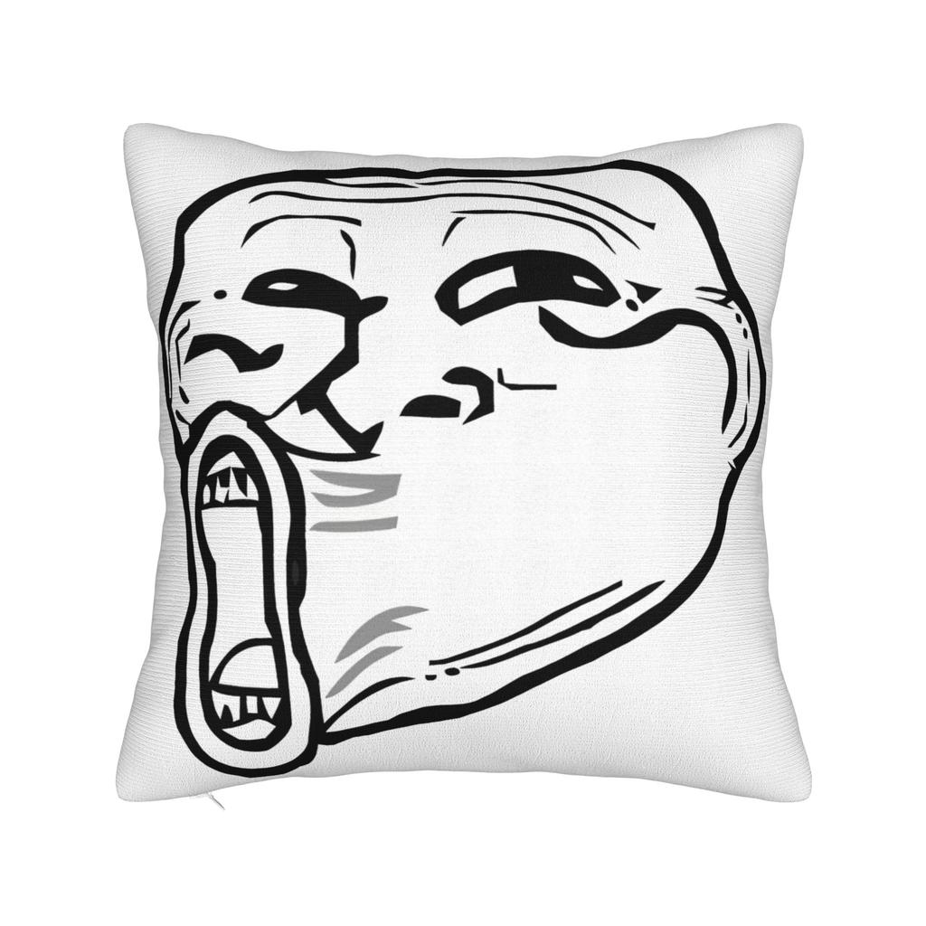 Trollface Meme Rage Comic Funny Troll Joke Internet Pillowcases Retro Trendy Pillow Case For Sofa Home Decoration Pillow Cover